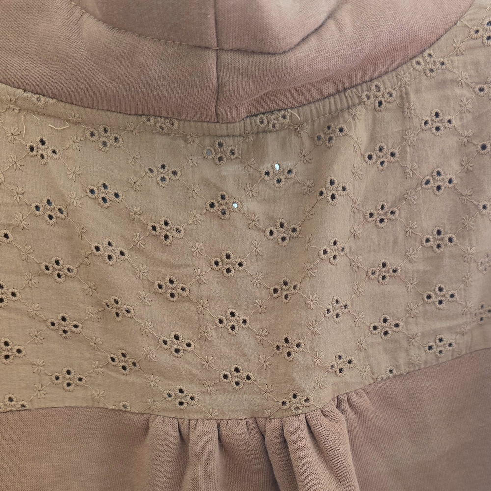 Elegant Tan Women's Cowl Neck Sweatshirt - Picture 3 of 4